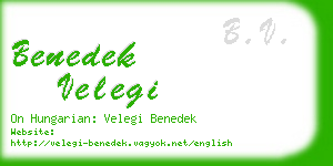 benedek velegi business card